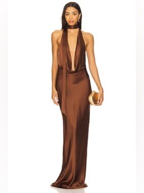 yahaira maxi dress in dark brown SILO MAXI DRESS main image 0